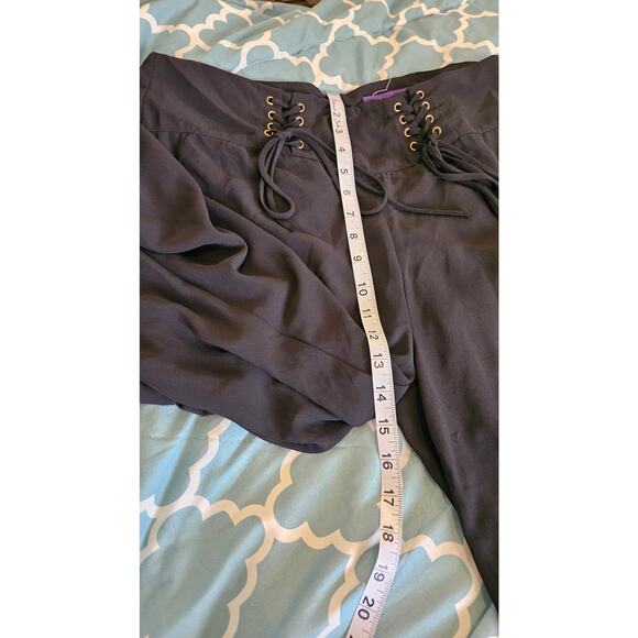 Luca Milano Size Large Black Sheer Wide Leg Pants - Picture 9 of 12